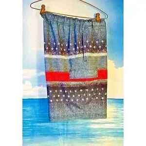 GEORGE Men's CARGO Boardshort BLUE Bathing Swimsuit Shorts Pants Bottoms size Lg